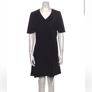 Balenciaga Black 2008 Short Sleeve V-neck Shift Mini Dress